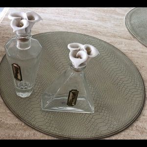 Like new studio silversmiths Vintage Crystal, silver and porcelain perfume